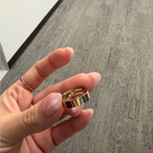 14K Gold 5mm Ring Dainty Women Pinky Band Thick Cigar Wedding Stack Unisex Lux - Picture 3 of 8